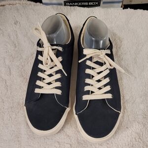 Inkkas Dark Navy Mens Canvas/leather Suede Sneakers Sz 11